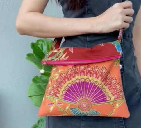 SY Crafts Oriental Fold Over Sling Bag